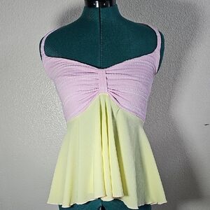 Pastel Pink and Yellow Women's Top